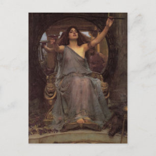 Postal Circe ofreciendo la Copa a Odysseus
