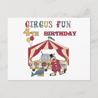 Postal Circo 4.º camisetas y regalos de cumpleaños