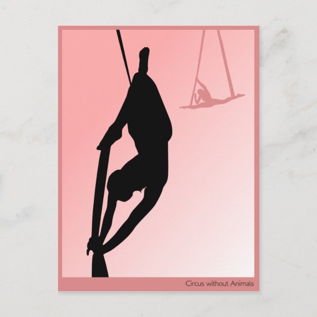 Postal Circo contemporáneo, dos siluetas chicas (Anverso)