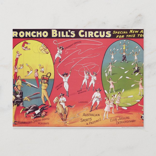 Postal Circo de Broncho Bill, Birmingham c.1890-1910 (Anverso)