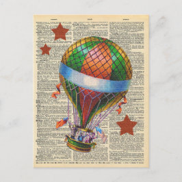 Postal Circo de globo de aire caliente de arte de diccion