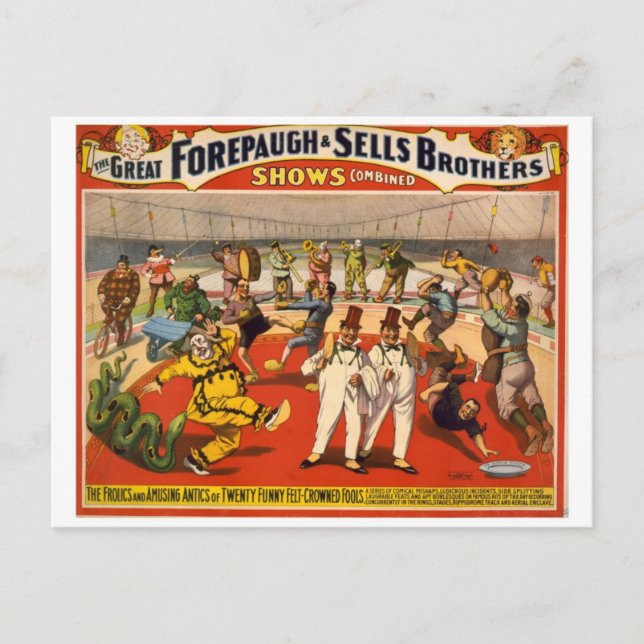 Postal Circo Vintage Forepaugh & Vende (Anverso)