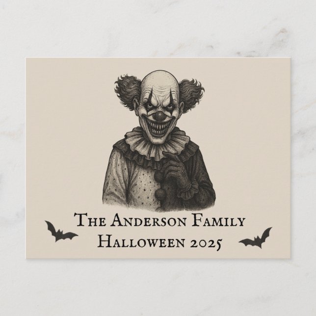 Postal Circo vintage | Halloween, tema del Carnaval (Anverso)