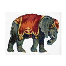 Circo vintage que realiza circo elefante , poste