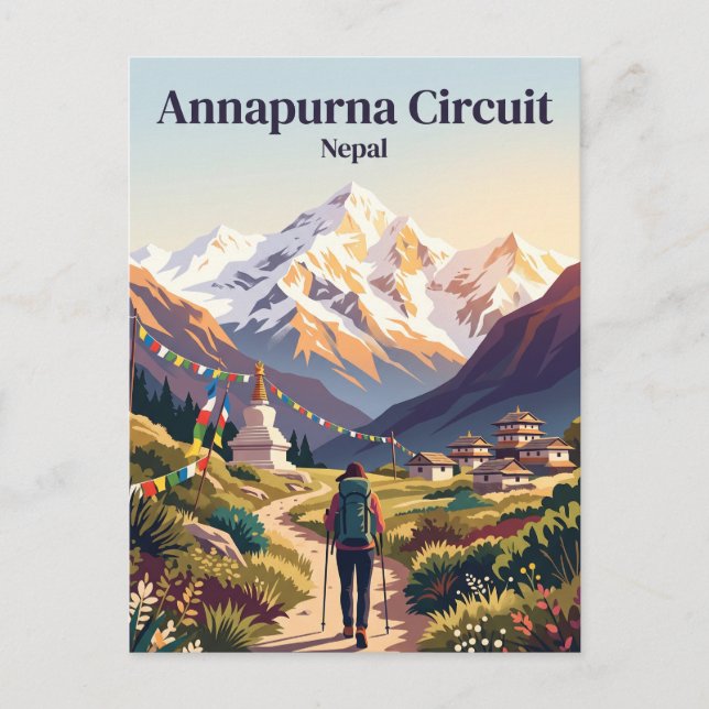 Postal Circuito Annapurna Nepal (Anverso)