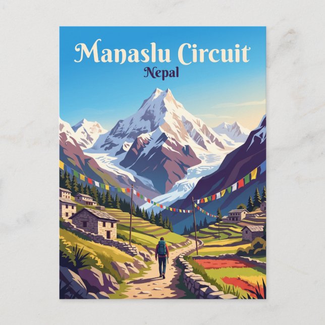 Postal Circuito Manaslu Nepal (Anverso)