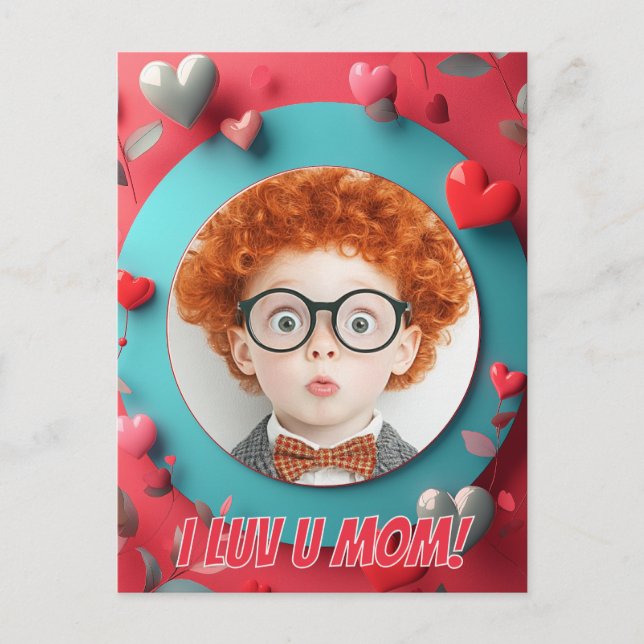 Postal Circular cardíaca romántica (Anverso)