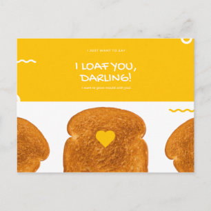 Postal Círculo Amarillo gracioso calumnias Toast Love