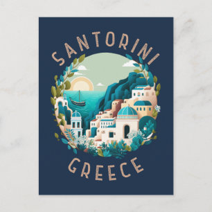 Postal Círculo angustiado de Santorini Grecia