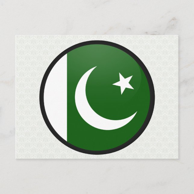 Postal Círculo de bandera de calidad de Pakistán (Anverso)