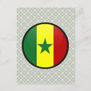 Postal Círculo de bandera de calidad de Senegal
