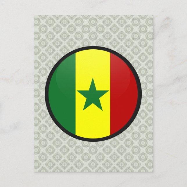 Postal Círculo de bandera de calidad de Senegal (Anverso)