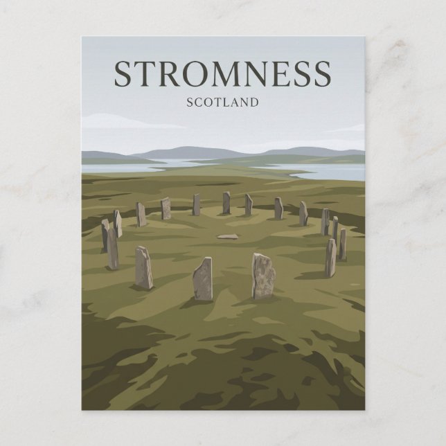 Postal Círculo de Brodgar Escocia (Anverso)