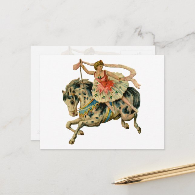 Postal Círculo de caballos y bailarinas (Anverso/Reverso In Situ)
