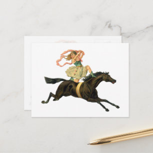 Postal Círculo de caballos y bailarinas
