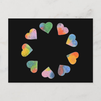 Postal Círculo de corazones
