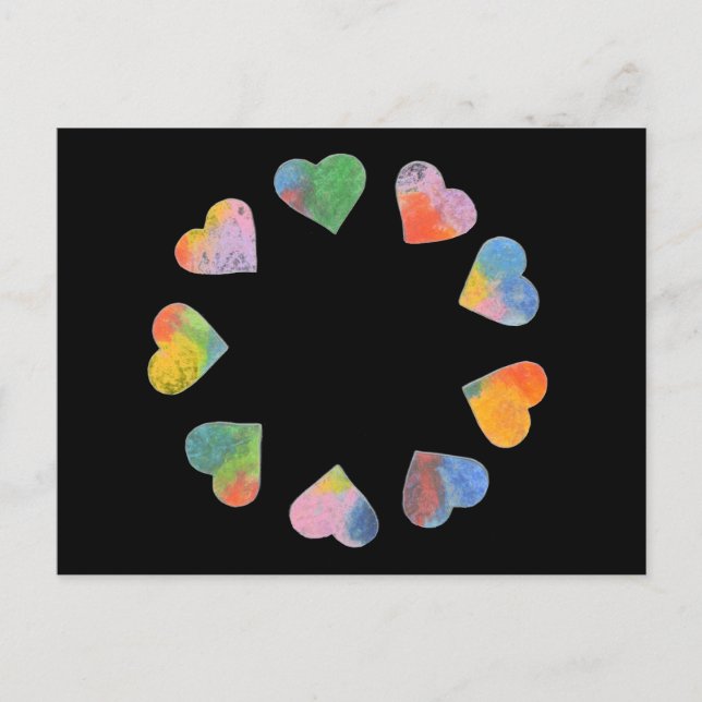 Postal Círculo de corazones (Anverso)
