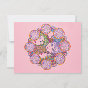 Postal Círculo de gracia femenina