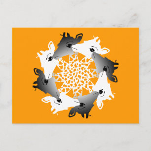 Postal círculo de jirafas