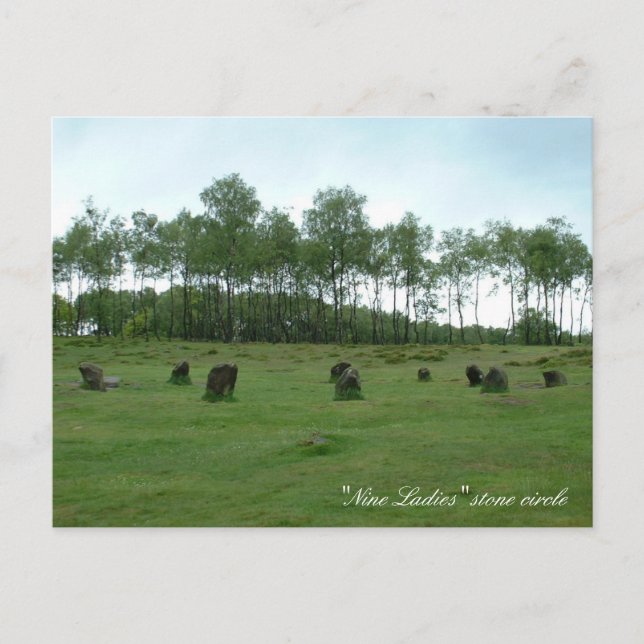 Postal Círculo de Piedra de Nueve Damas, Inglaterra, Gran (Anverso)
