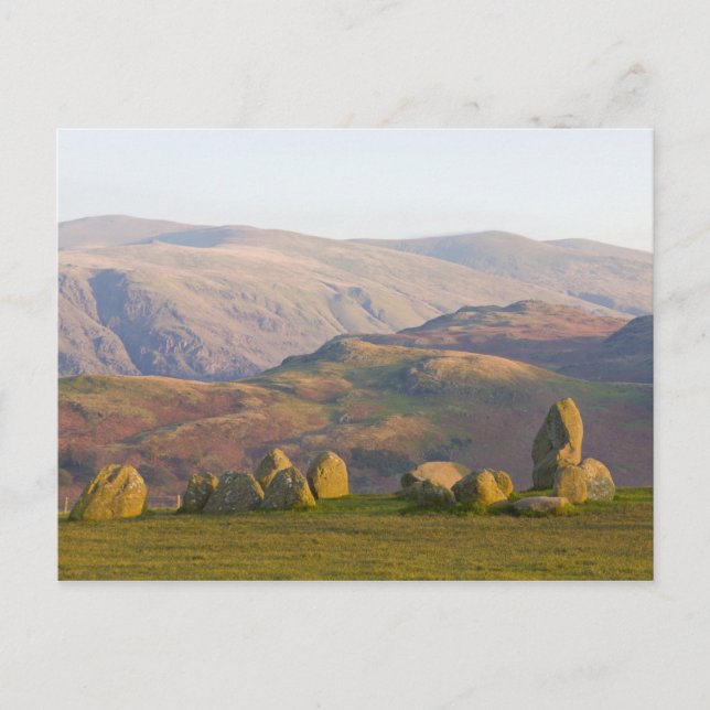 Postal Círculo de piedras de Castlerigg, Distrito de los  (Anverso)