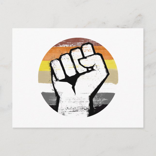 Postal Círculo de Puño Orgullo de Oso Impreso (Anverso)