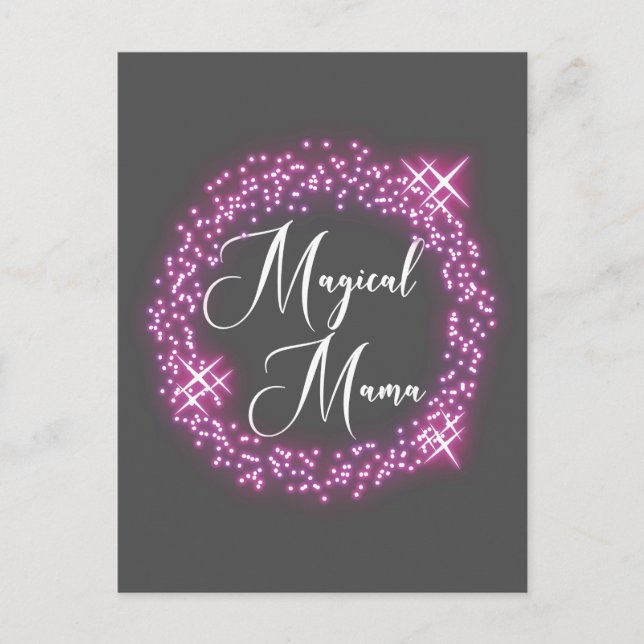 Postal Círculo mágico Mama de estrellas brillantes (Anverso)