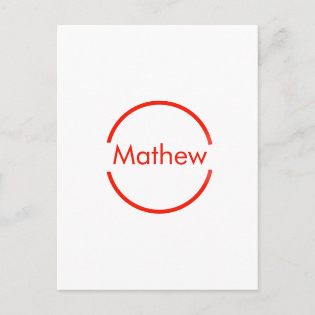 Postal círculo rojo simple añadir el texto de la letra de (Anverso)