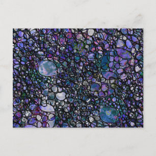 Postal Círculos abstractos dibujados a mano, azul, morado