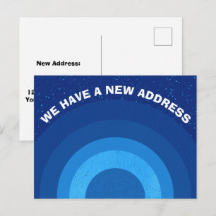 Postal Círculos Azules Medios Cambio de Dirección