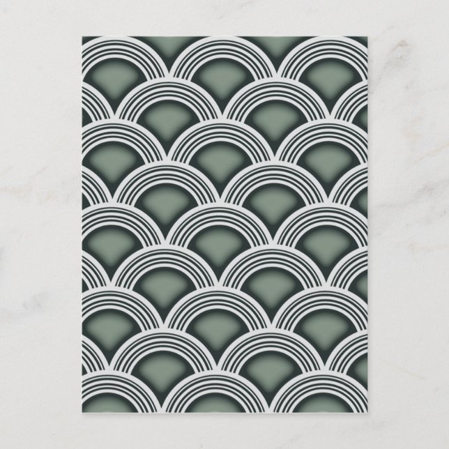 Postal Círculos concéntricos Art Deco (Anverso)