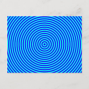 Postal Círculos concéntricos de color azul acuatico
