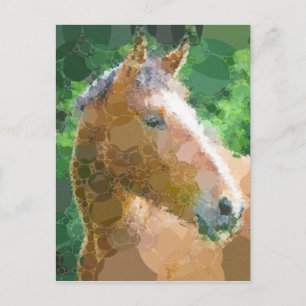 Postal Círculos de caballos divertidos burbuja el arte mo