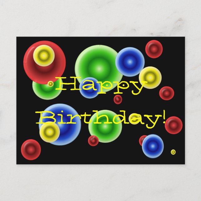 Postal Círculos de cumpleaños felices (Anverso)