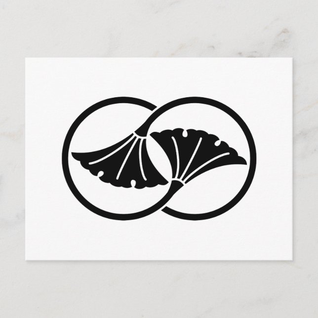Postal Círculos de hojas de ginkgo vinculados (Anverso)