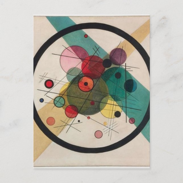 Postal Círculos de Kandinsky en un círculo (Anverso)