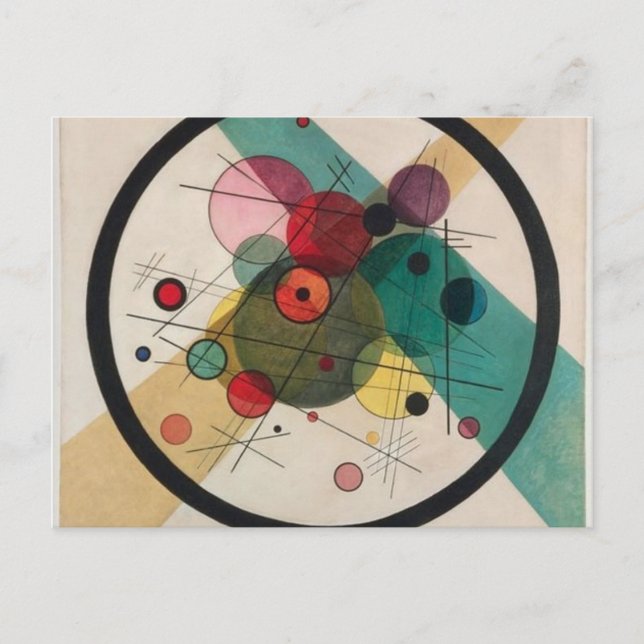 Postal Círculos de Kandinsky en un círculo (Anverso)