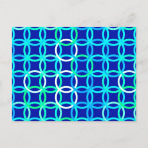 Postal Círculos modernistas de mediados de siglo, cobalt 