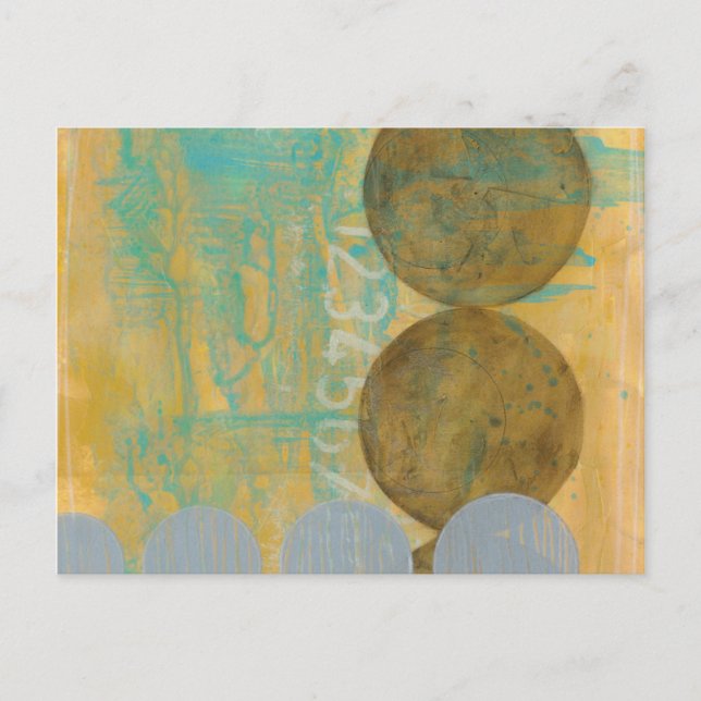 Postal Círculos oscuros y grises con números (Anverso)