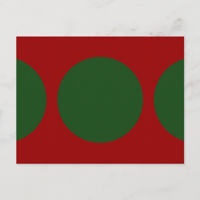 Postal Círculos verdes en rojo (Anverso)