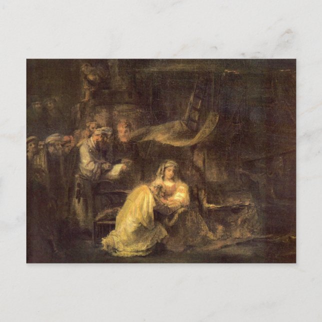Postal Circuncisión de Cristo por Rembrandt (Anverso)