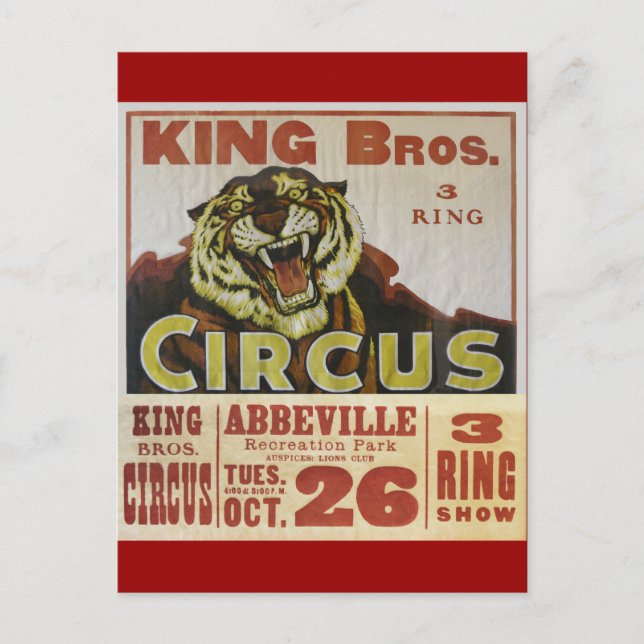 Postal CIRCUS LINE-King Bros. Circo (Anverso)