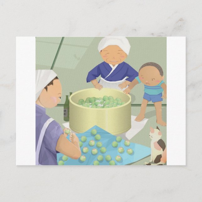 Postal Ciruelas recolectadas (Anverso)