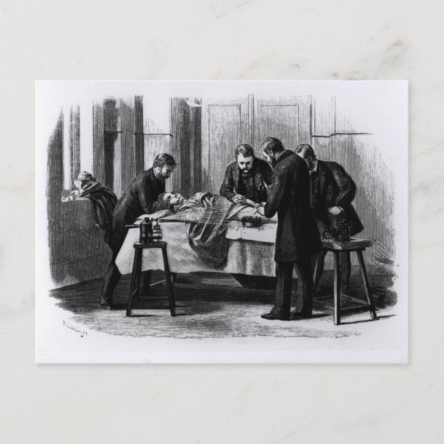 Postal Cirugía antiséptica, 1882 (Anverso)