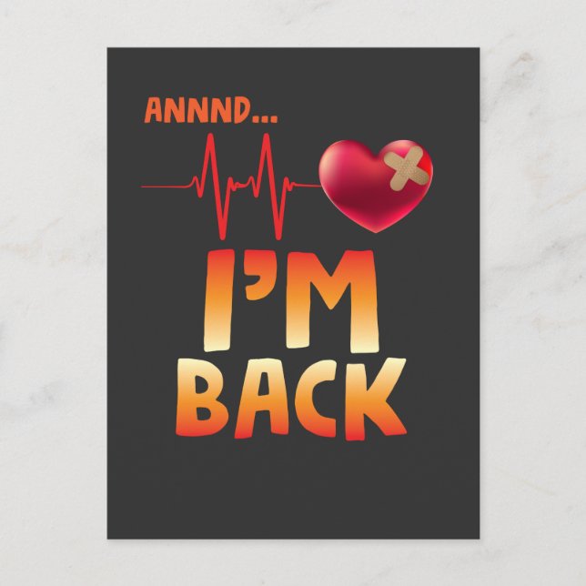 Postal Cirugía de derivación cardiaca recuperándose (Anverso)