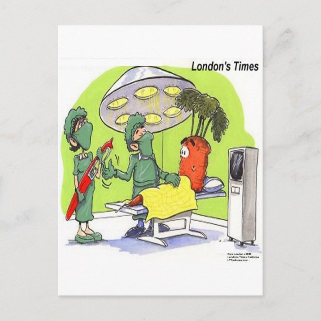 Postal Cirugía de zanahoria Funny Personalizado Médico (Anverso)