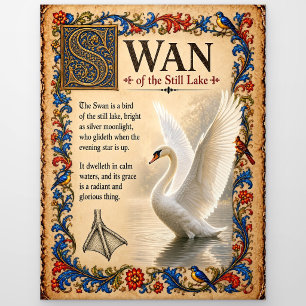 Postal Cisne, Arte de Bestiario Medieval