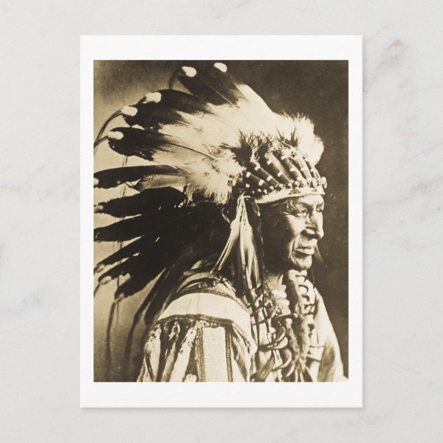 Postal Cisne blanco jefe de Lakota Sioux (Anverso)