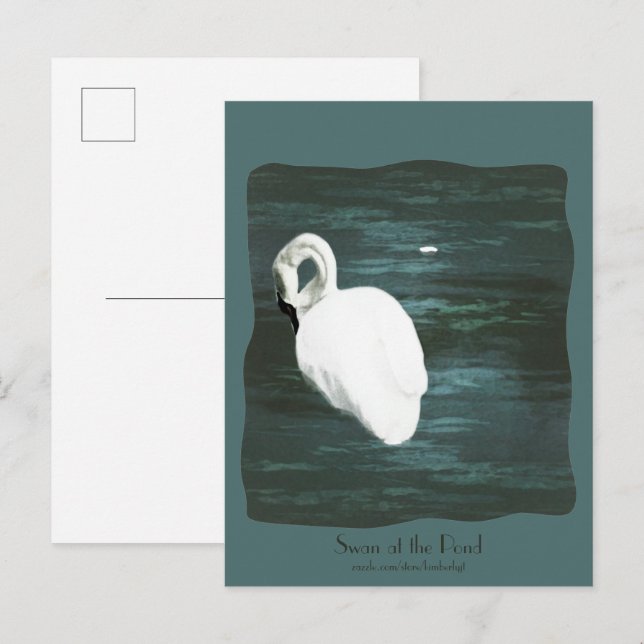 Postal Cisne en el estanque (Anverso / Reverso)
