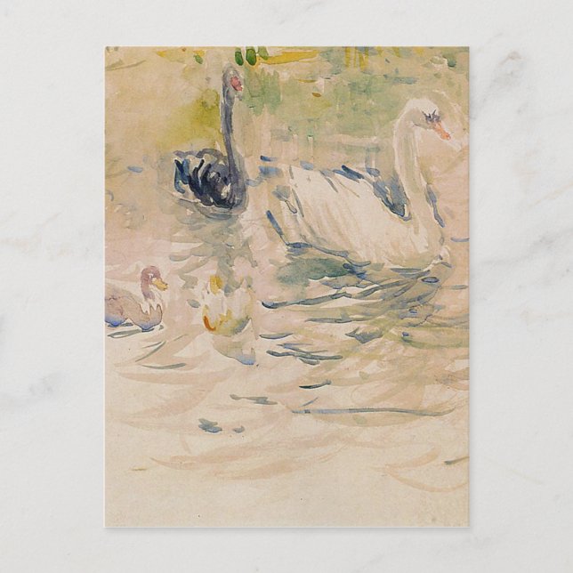 Postal Cisnes de Berthe Morisot (Anverso)